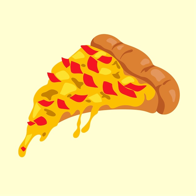 Ilustración de vector de dibujos animados de pizza de vector