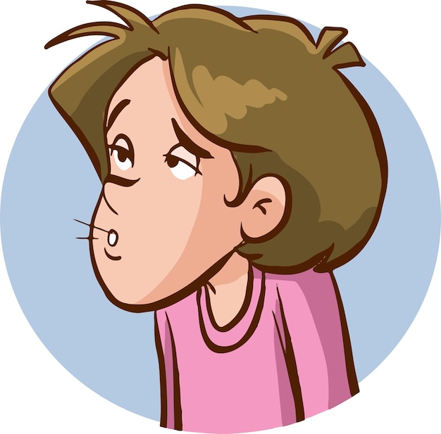 ilustración de vector de dibujos animados de retrato de niños