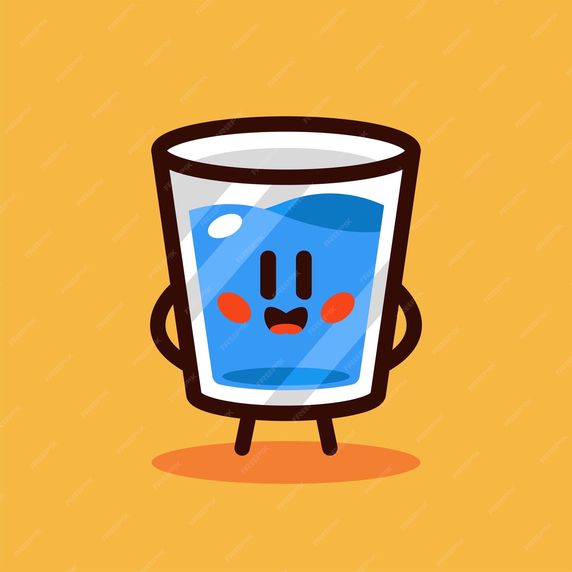 Ilustración de vector de dibujos animados de vaso de agua | Vector Premium Ilustración de vector de dibujos animados de vaso de agua | Vector Premium