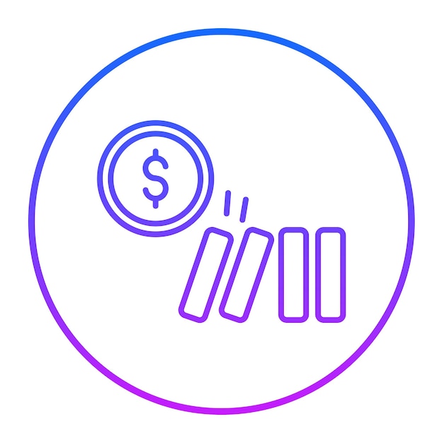 Ilustración del vector de dinero Domino