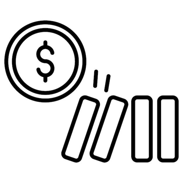 Ilustración del vector de dinero Domino
