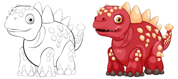 Ilustración de vector de dinosaurio lindo