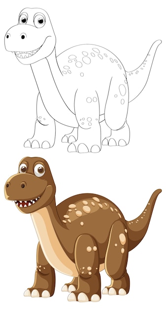 Ilustración de vector de dinosaurio lindo