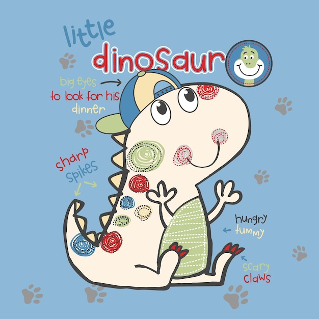 Vector ilustración de vector de dinosaurio lindo