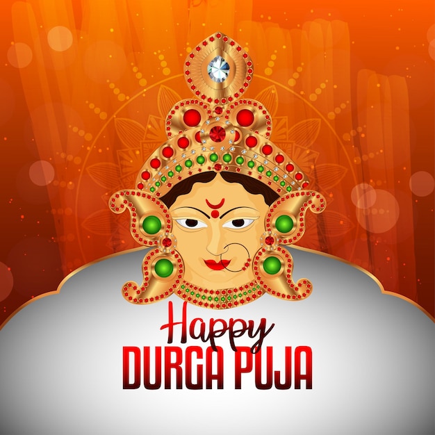 Vector ilustración de vector de diosa durga para feliz durga puja