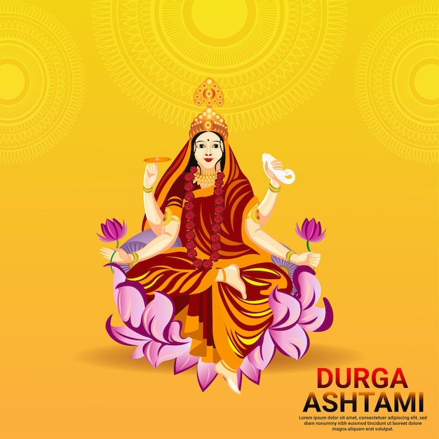 Ilustración de vector de diosa durga para feliz durga puja