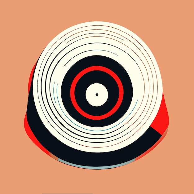 Ilustración de vector de disco de vinilo plano