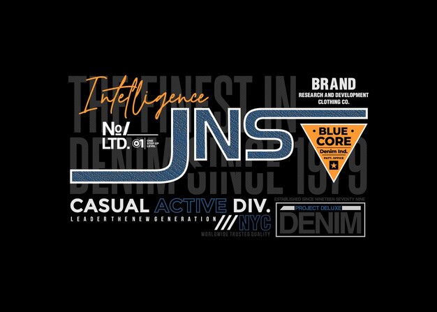 Ilustración de vector de diseño abstracto de tipografía moderna de jeans casuales