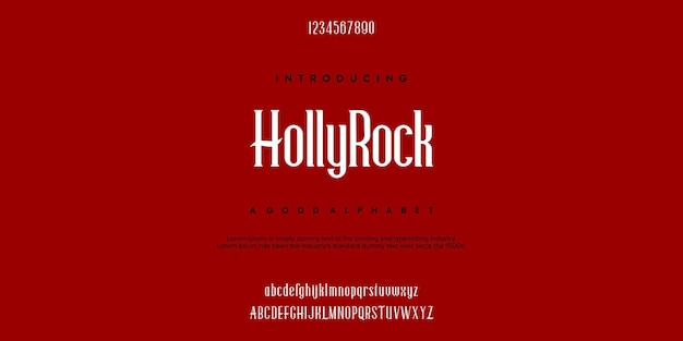 Ilustración de vector de diseño de alfabeto serif losa minimalista de HollyRock de tipografía