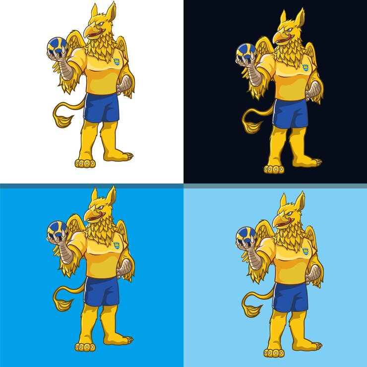 Vector ilustración de vector de diseño de animales de fútbol mascota