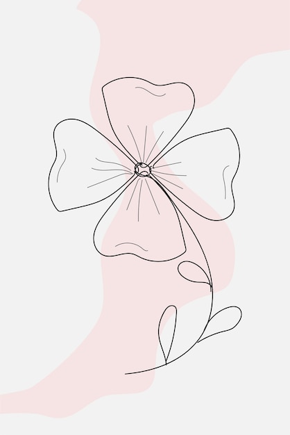 Ilustración de vector de diseño de arte Botanical Line para imprimir