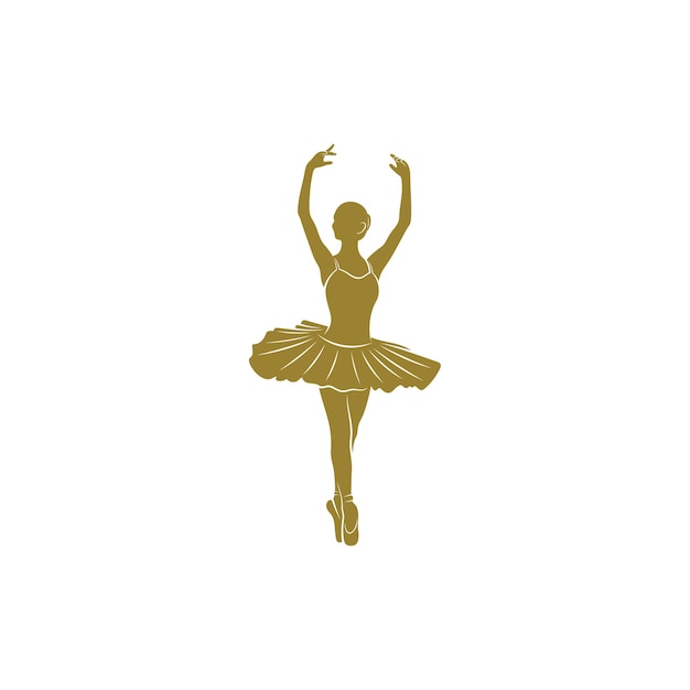 Ilustración de vector de diseño de bailarina de ballet Conceptos de diseño de logotipo de bailarina de ballet creativo símbolo de icono de plantilla