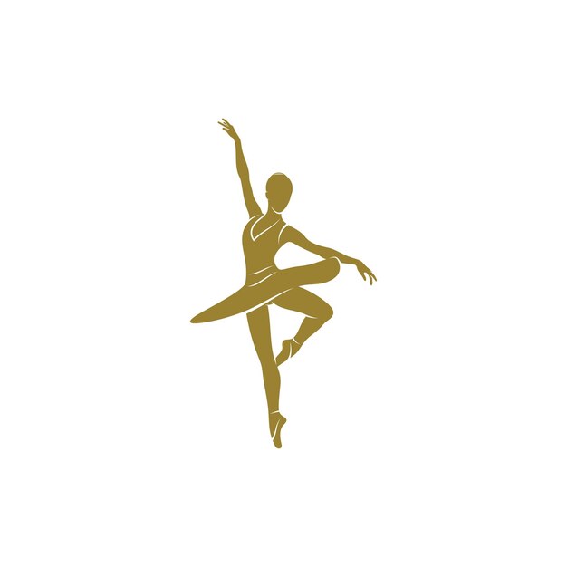 Ilustración de vector de diseño de bailarina de ballet Conceptos de diseño de logotipo de bailarina de ballet creativo símbolo de icono de plantilla