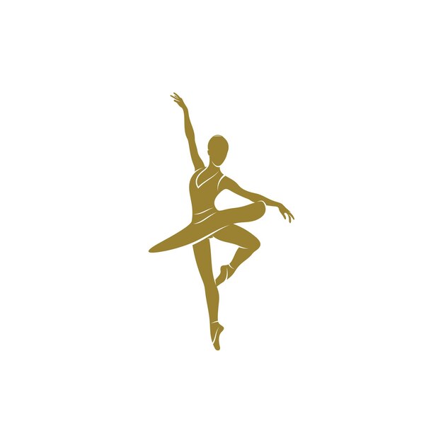 Ilustración de vector de diseño de bailarina de ballet conceptos de diseño de logotipo de bailarina de ballet creativo símbolo de icono de plantilla