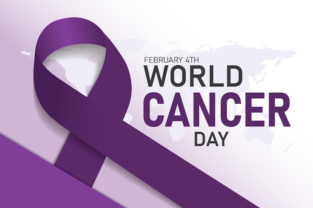 Ilustración de vector de diseño de banner de día mundial contra el cáncer