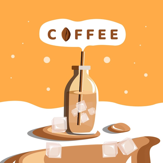 Ilustración de vector de diseño de café frío