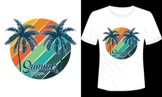 Ilustración de Vector de diseño de camiseta de California de verano