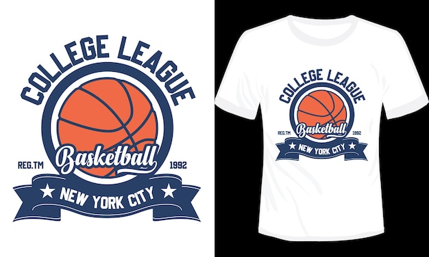 Ilustración de Vector de diseño de camiseta de la ciudad de Nueva York de baloncesto