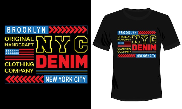 Ilustración de Vector de diseño de camiseta de la ciudad de Nueva York de mezclilla