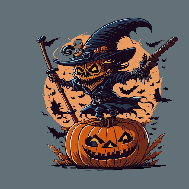 Ilustración de vector de diseño de camiseta de Halloween