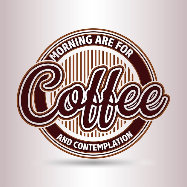 Ilustración de vector de diseño de camiseta de tipografía vintage de logotipo de café