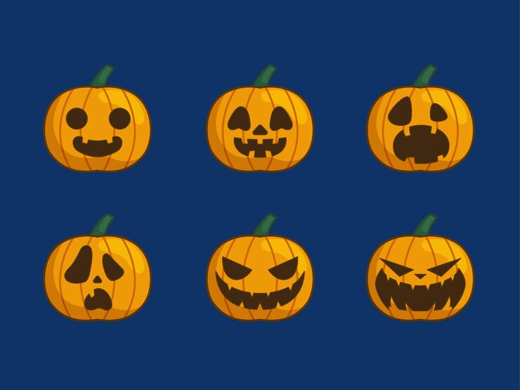 Ilustración de vector de diseño de colección de calabaza divertida de Halloween