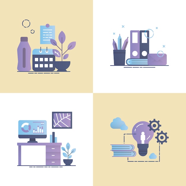 Ilustración de vector de diseño de concepto de herramienta de trabajo