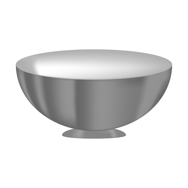 Ilustración de vector de diseño de cuenco de metal. Plantilla de diseño de objeto de cuenco de arroz vacío.
