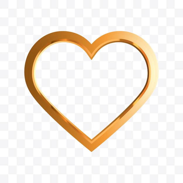 Ilustración de Vector de diseño de elemento de corazón de oro