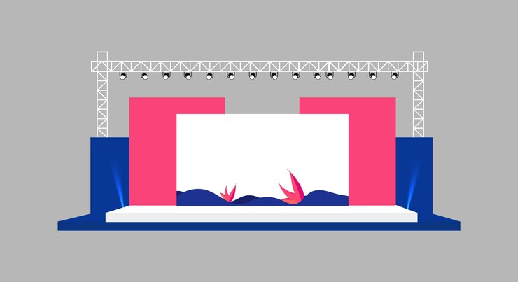 Vector ilustración de vector de diseño de escenario 2d para todo tipo de eventos mucho más