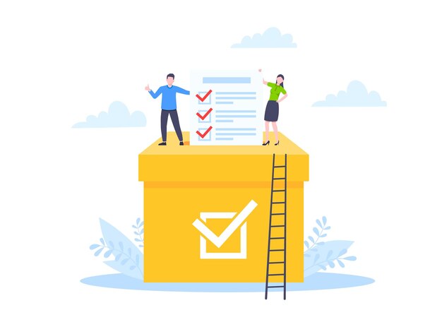 Ilustración de vector de diseño de estilo plano de concepto de votación en línea.