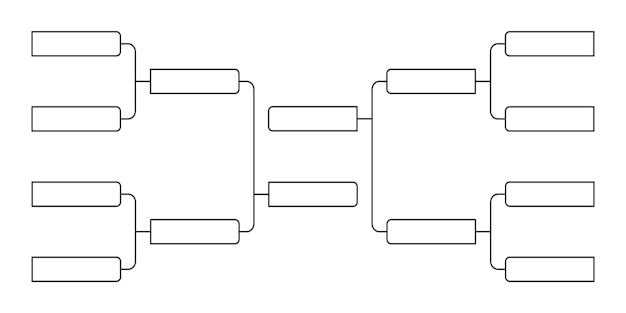 Ilustración de vector de diseño de estilo plano de plantilla de campeonato de soporte de torneo de 8 equipos