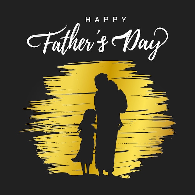 Ilustración de vector de diseño de estilo plano de postal de feliz día del padre