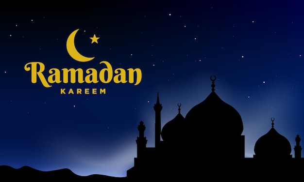 Ilustración de Vector de diseño de fondo de Ramadán Kareem