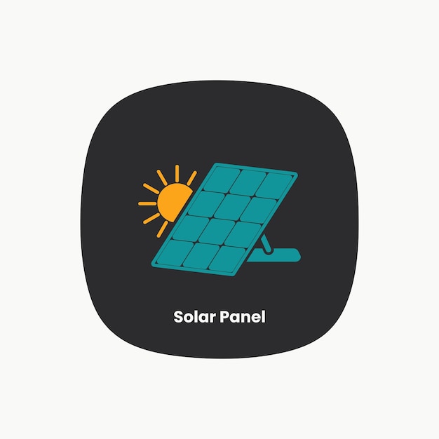 Ilustración de vector de diseño gráfico de icono de panel solar