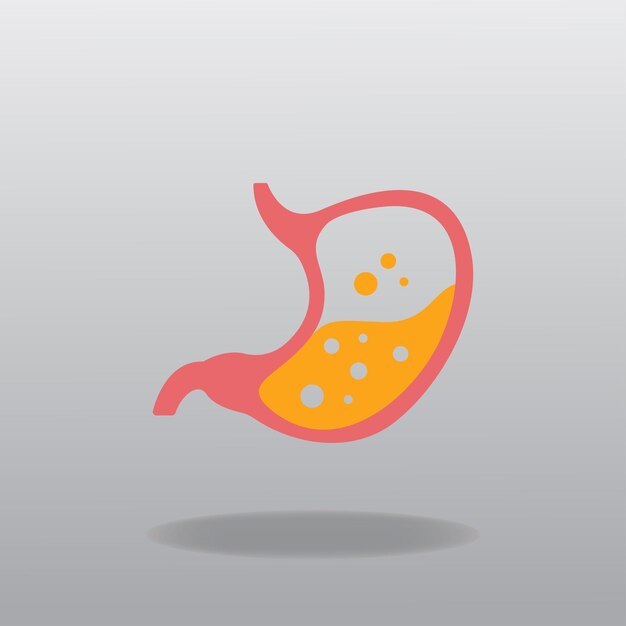 Ilustración de vector de diseño gráfico de icono plano de estómago