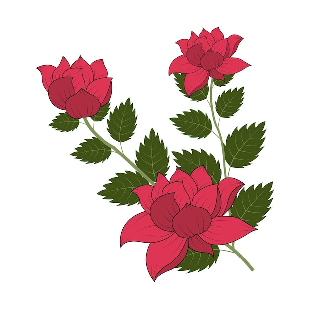 Ilustración de vector de diseño gráfico de vector floral colorido hermoso.