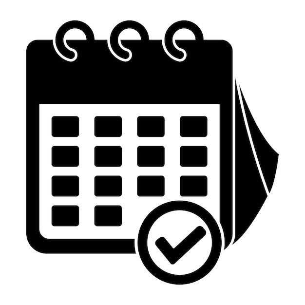 Ilustración de vector de diseño de icono de logotipo de calendario