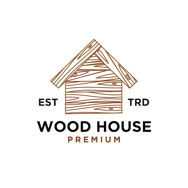 Ilustración de vector de diseño de icono de logotipo de casa de madera
