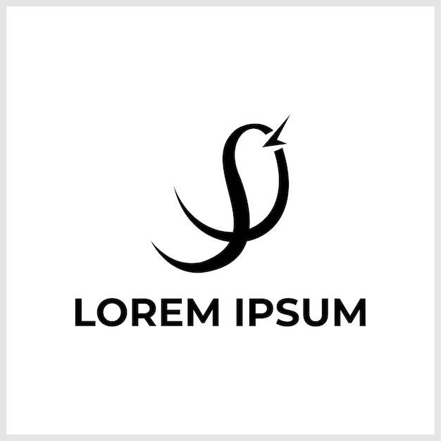Ilustración de vector de diseño de icono de logotipo de línea de colibrí simple