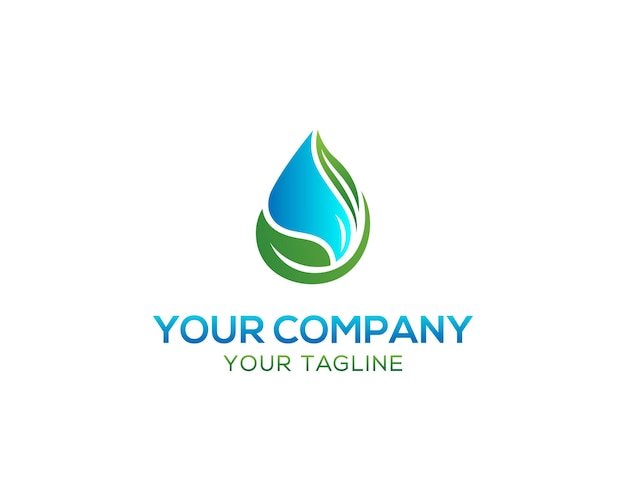 Ilustración de vector de diseño de icono de logotipo natural de gota de agua