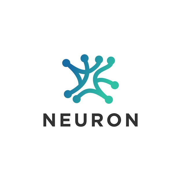 Ilustración de vector de diseño de icono de logotipo de neurona
