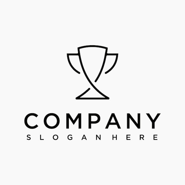 Ilustración de vector de diseño de icono de logotipo de trofeo