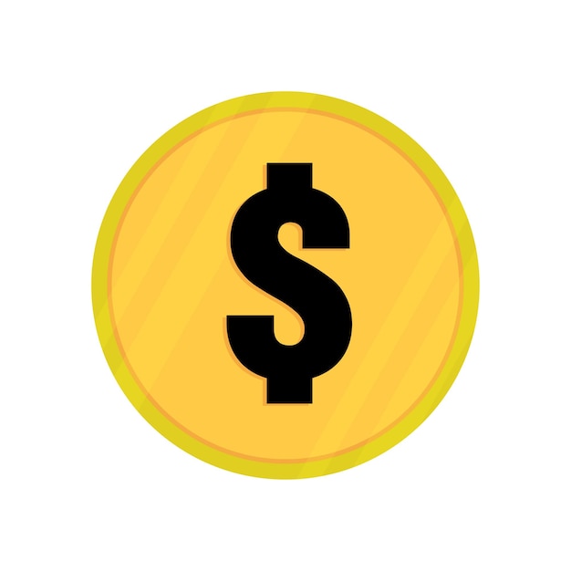 Ilustración de vector de diseño de icono plano de moneda