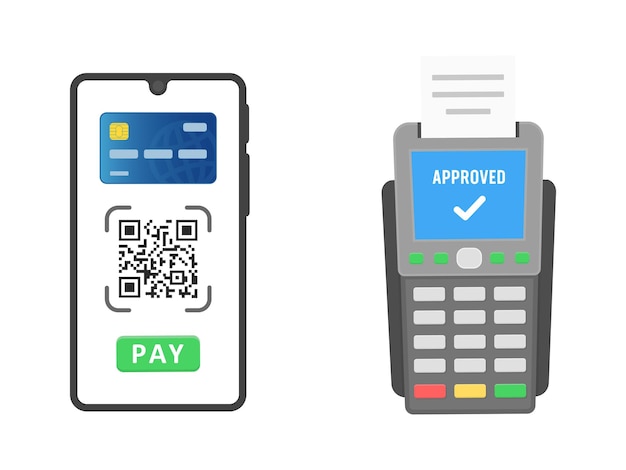 Ilustración de vector de diseño de icono plano de pago nfc