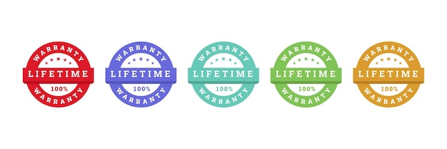 Ilustración de vector de diseño de insignia de garantía de por vida