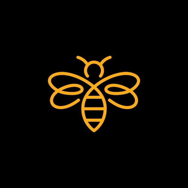 Ilustración de vector de diseño de logotipo de abeja de miel