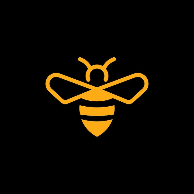 Ilustración de vector de diseño de logotipo de abeja de miel