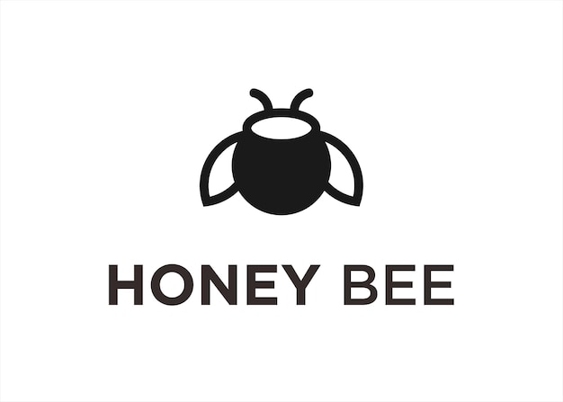 Ilustración de vector de diseño de logotipo de abeja de miel