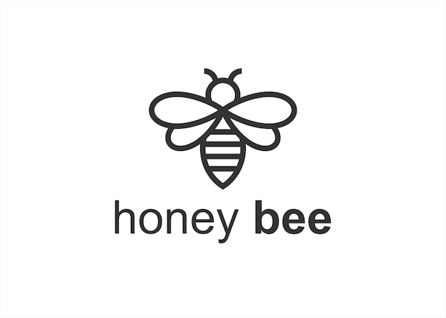 Ilustración de vector de diseño de logotipo de abeja de miel